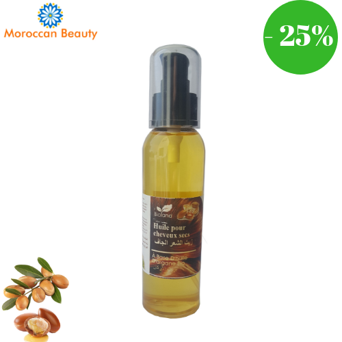 Huile pour cheveux sec à base d'argan 100% Bio